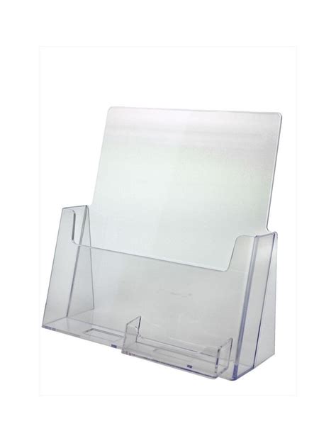 plastic brochure holder with business card slot|More.